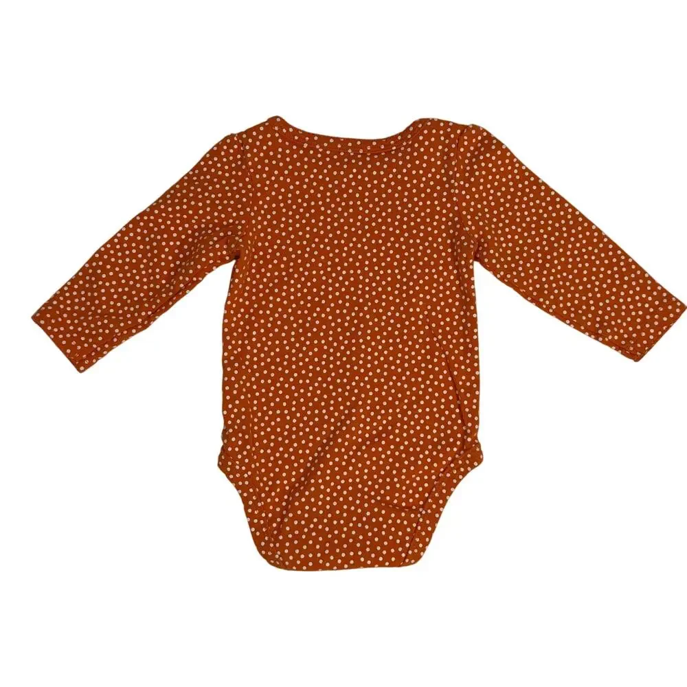 Carter’s Baby 9 Month Orange Polka Dot Bodysuit & Stripe Pants Outfit Set - Picture 3 of 7